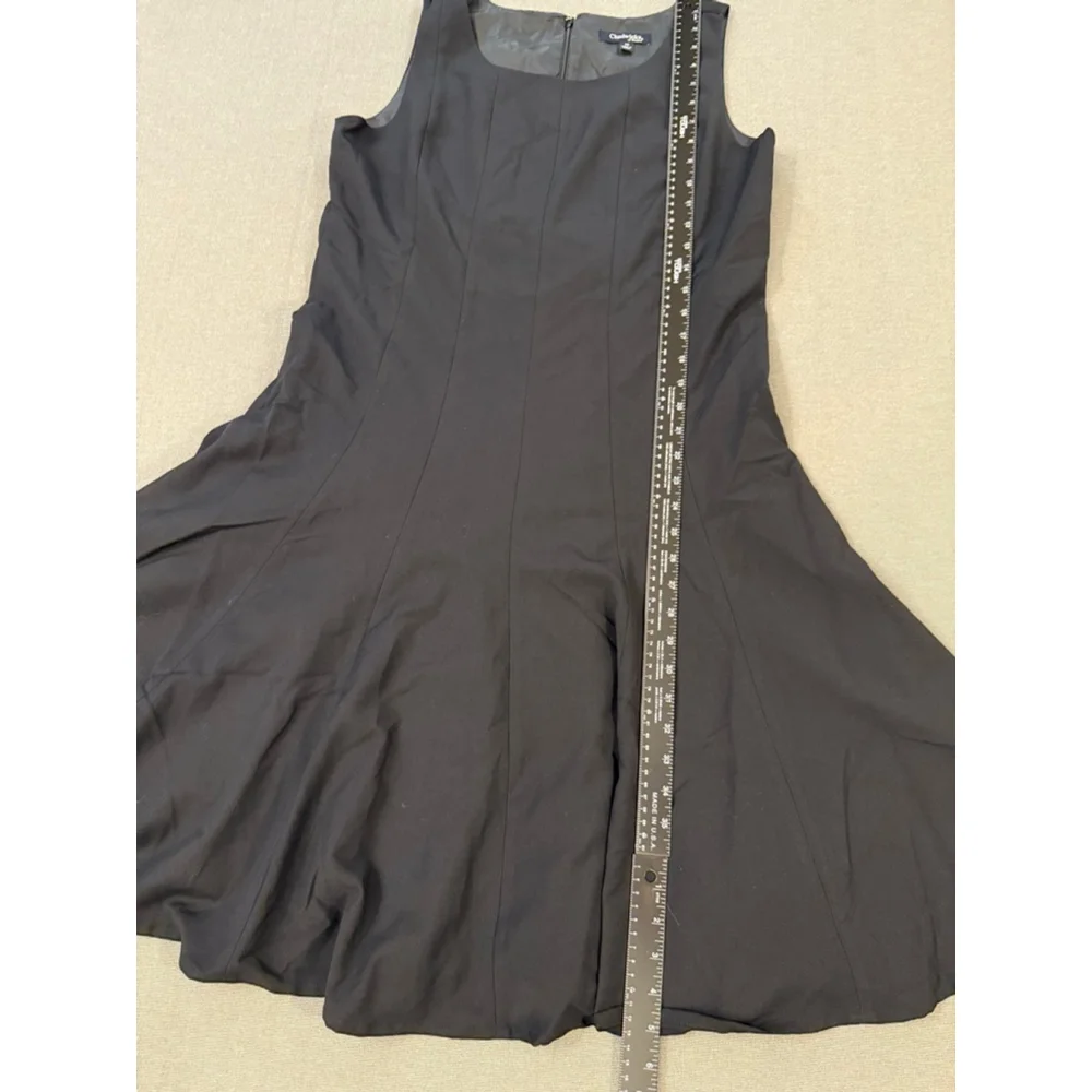 Chadwicks of Boston lined, black, sleeveless fit and flare dress size 14 - Picture 5 of 9